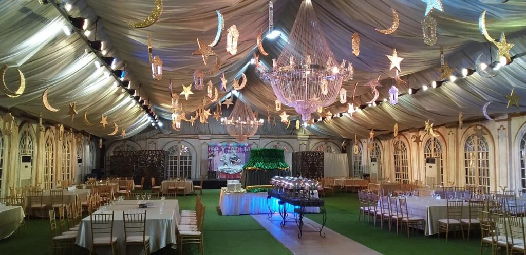 Luxury wedding function at Heritage Club in Sialkot featuring stylish seating and club-style ambiance.