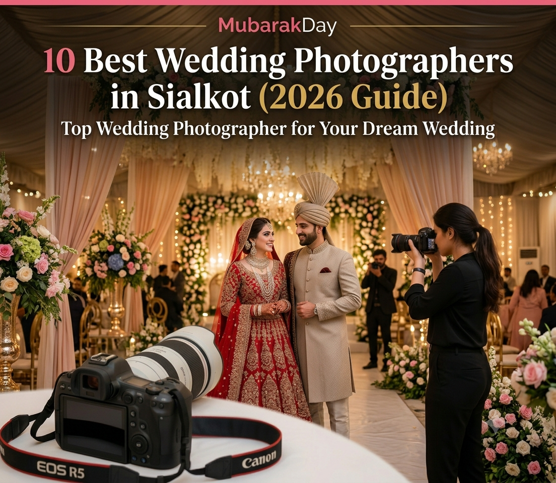 Best wedding photographers in Sialkot capturing a Pakistani bride and groom during a luxury wedding ceremony
