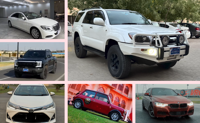 Pak Wheels Rent a Car luxury wedding vehicle available for bridal and groom transport in Sialkot