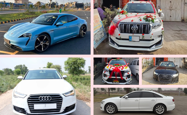 Affordable wedding car with driver service by Zaheer Rent A Car in Sialkot