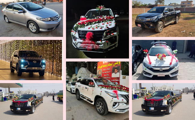Event and wedding rental cars by Vicky Butt Rent A Car Service in Sialkot