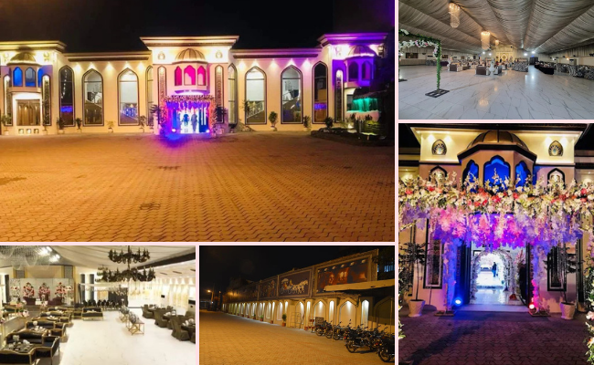Mughal-e-Azam Marriage Hall Sialkot featuring traditional Pakistani wedding decor and grand banquet space