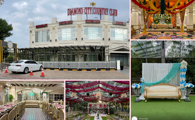 Kitchen Garden Sialkot wedding venue with floral decorations and scenic garden event space