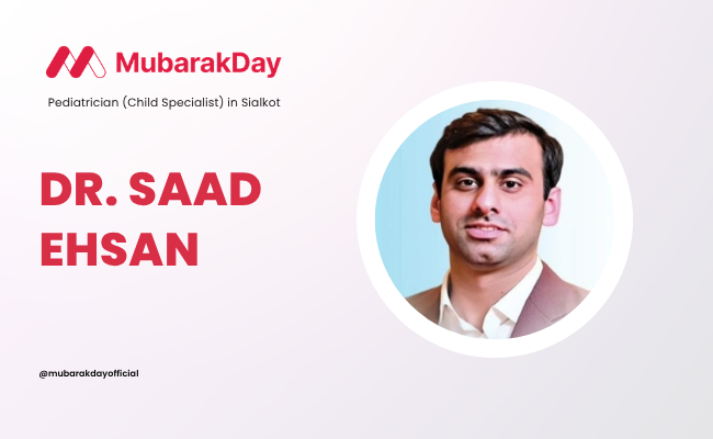 Dr. Saad Ehsan, PMDC verified pediatrician in Sialkot offering comprehensive child healthcare and pediatric medical services.