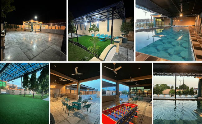MK FarmHouse in Sialkot featuring green gardens, event facilities, and a family-friendly farmhouse environment