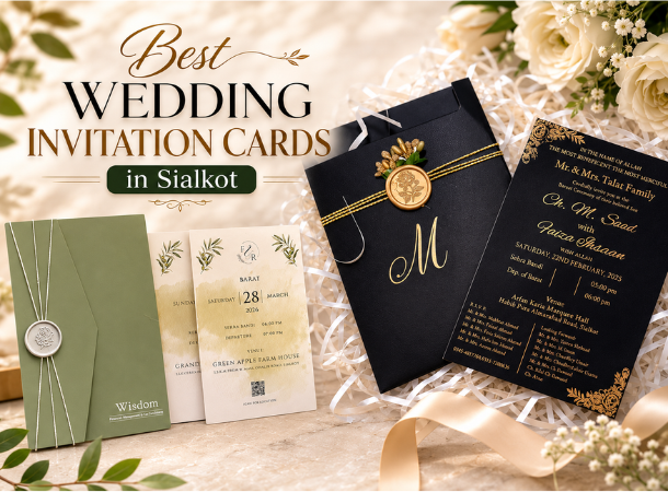 Best wedding invitation card shops in Sialkot offering custom Urdu shadi cards and luxury wedding invitation printing in 2026
