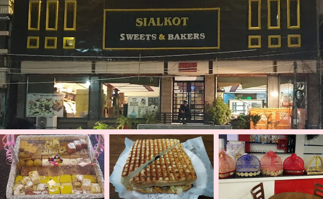 Sialkot Sweets and Bakers offering bakery items, sweets, and