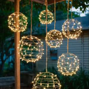 Decorative Wire Ball Fairy Lights with Warm White LED Lights