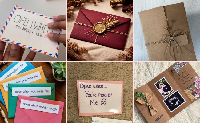 Romantic open when letters as a thoughtful engagement gift for fiancé